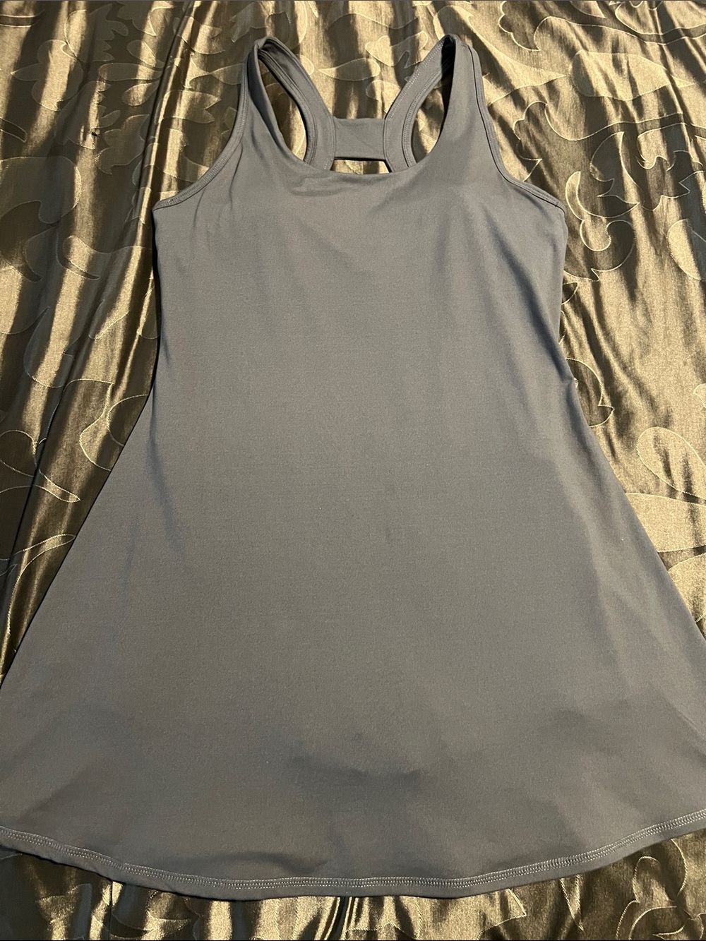 Rae Mode Athletic Romper Racerback Tennis Dress Shorts Women’s Medium Dark Gray